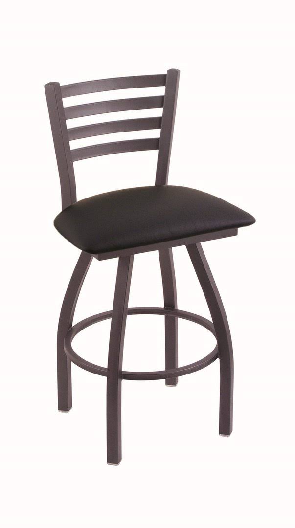 Holland Bar Stool XL 410 Jackie Pewter Swivel Stool with 36x22 Black Vinyl Seat
