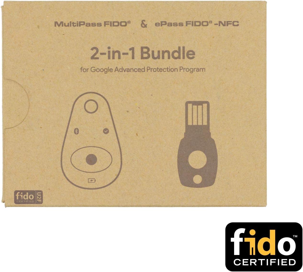 FEITIAN MultiPass K16 and USB ePass K9 Security Key - FIDO 2-in-1 Bundle - Two Factor Authenticator - Works with USB-A, NFC, Bluetooth - Help Prevent Account Takeovers With Multi-Factor Authentication Pack of 2