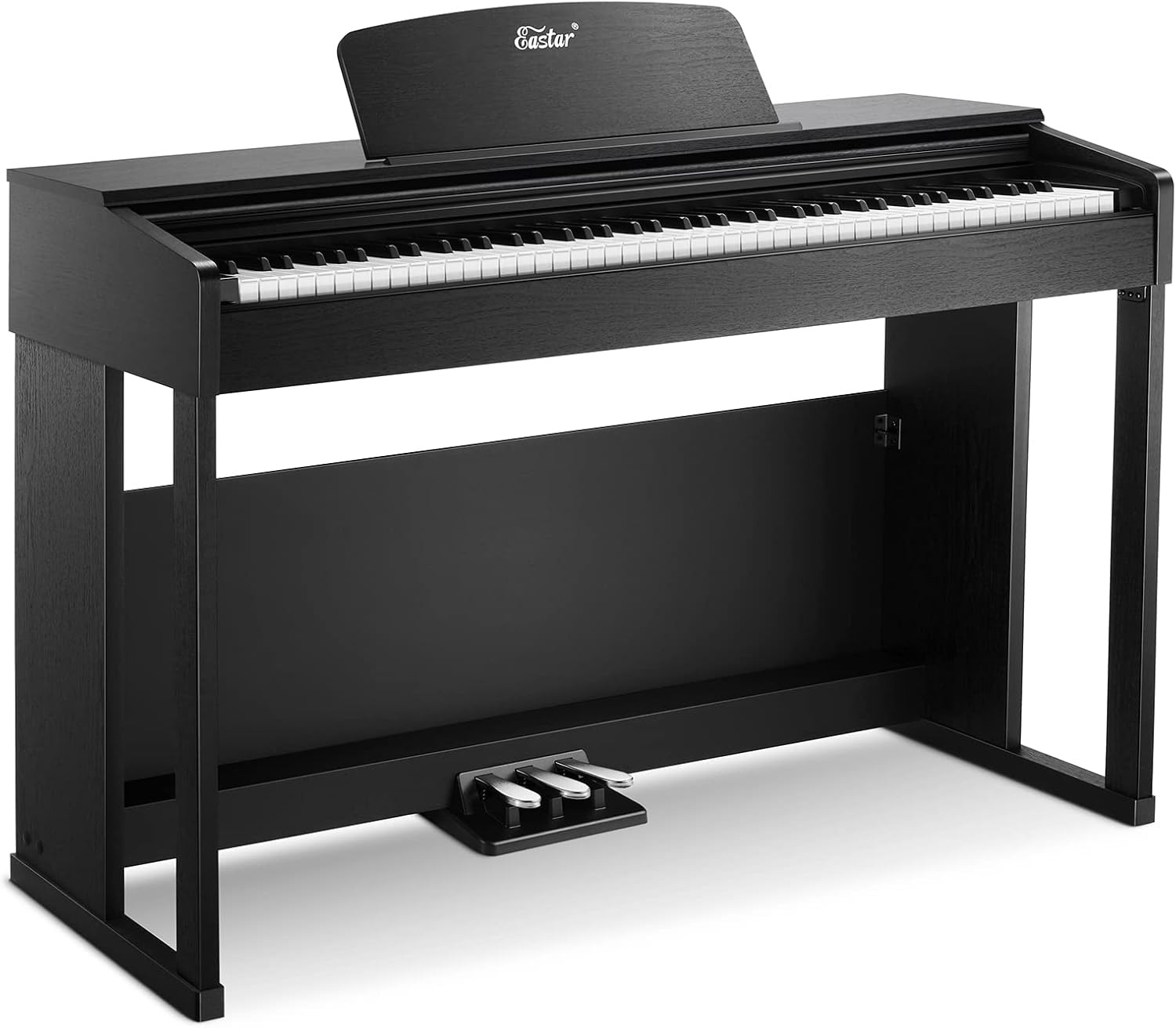 Eastar EP-150 88-Key Keyboard Piano, Beginner Digital Piano with Full Size Graded Hammer Action Weighted Keys, Triple Pedal, 128 Polyphony & Metronome, Black