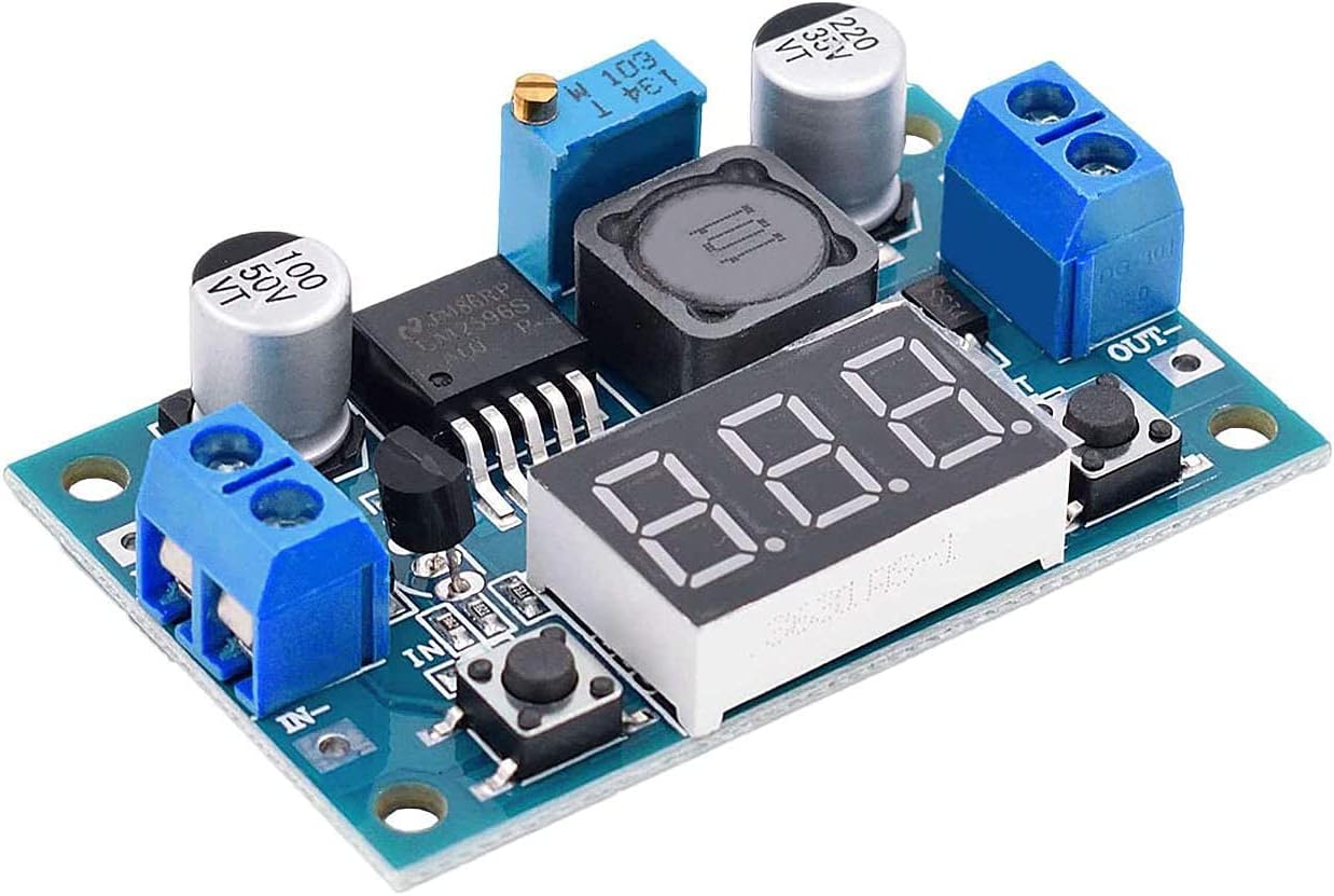 Valefod 3 Pack LM2596 DC to DC Voltage Regulator 4-40V to 1.5-35V Buck Converter with LED Display