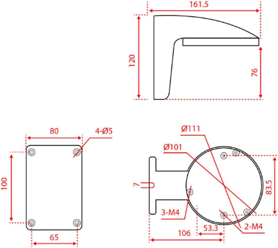 Hikvision WM110 (DS-1258ZJ) Indoor Wall Mount Bracket for Mini Dome or Dome Cameras