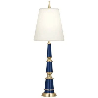 Jonathan Adler Versailles 25x22 Table Lamp Navy Lacquered Paint/Fondine 25x22H x 4x22W x 8x22D C900X