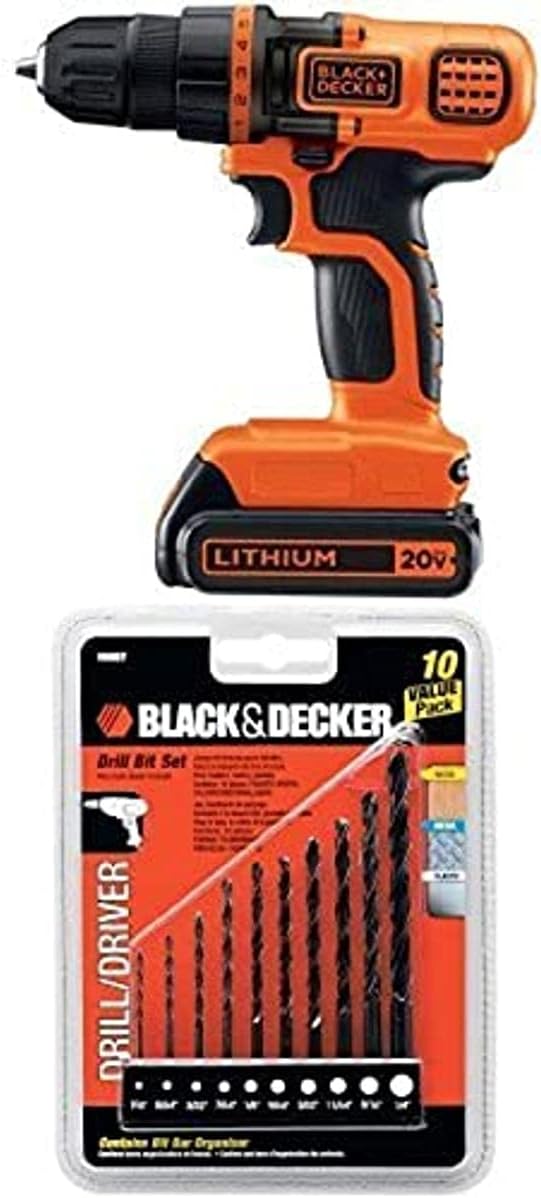 BLACK+DECKER 20V MAX* Cordless Drill / Driver, 3/8-Inch (LDX120C) Pack of 2