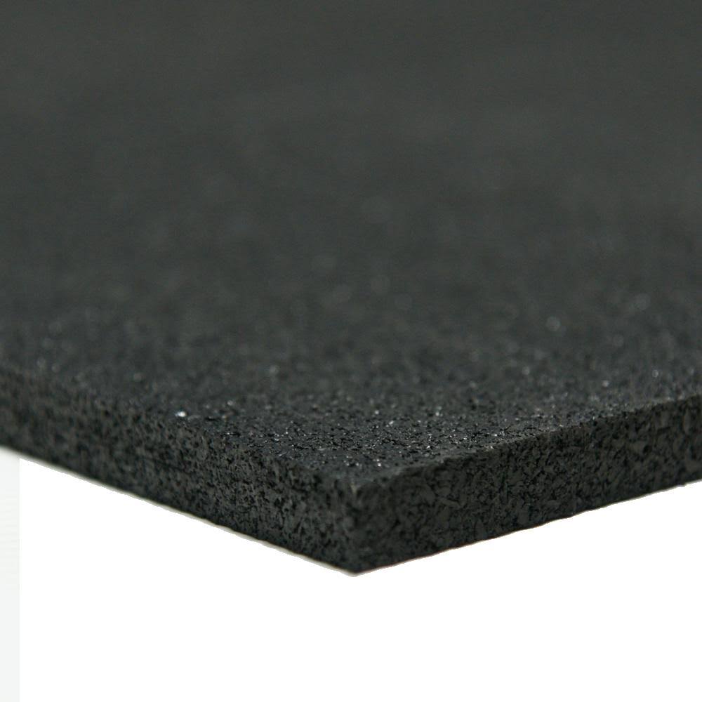 Rubber-Cal Recycled Rubber - 60A - Sheets and Rolls 1/4 in. T x 4 ft. W x 12 ft. L Black Rubber Garage Flooring 21-100