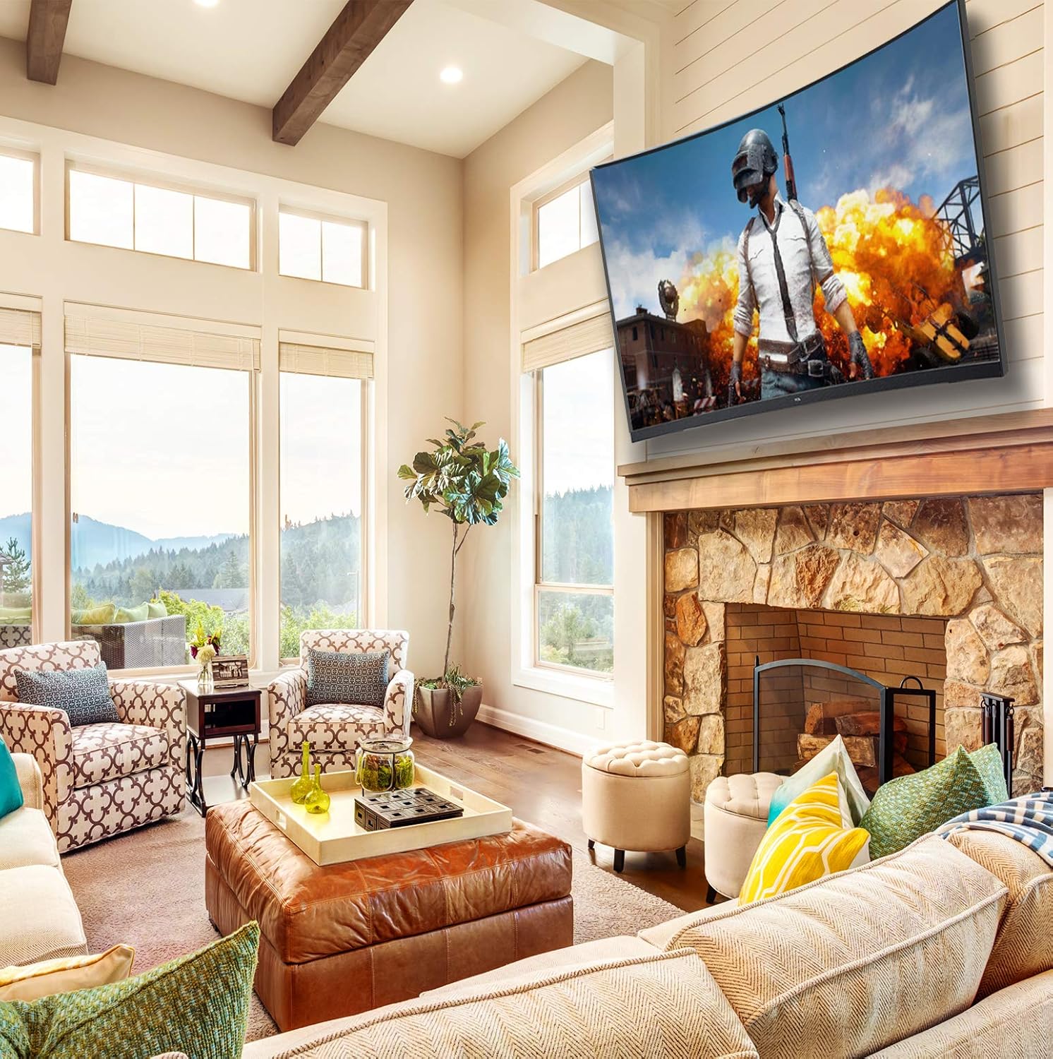 Advanced Full Tilt Extension TV Wall Mount Bracket for Most 50-90 Inch OLED LCD LED Curved Flat TVs-Extends for Max Tilting On Large TVs, fits 16-24 Inch Studs, Max 165 LBS VESA 600x400mm by Pipishell Pack of 2