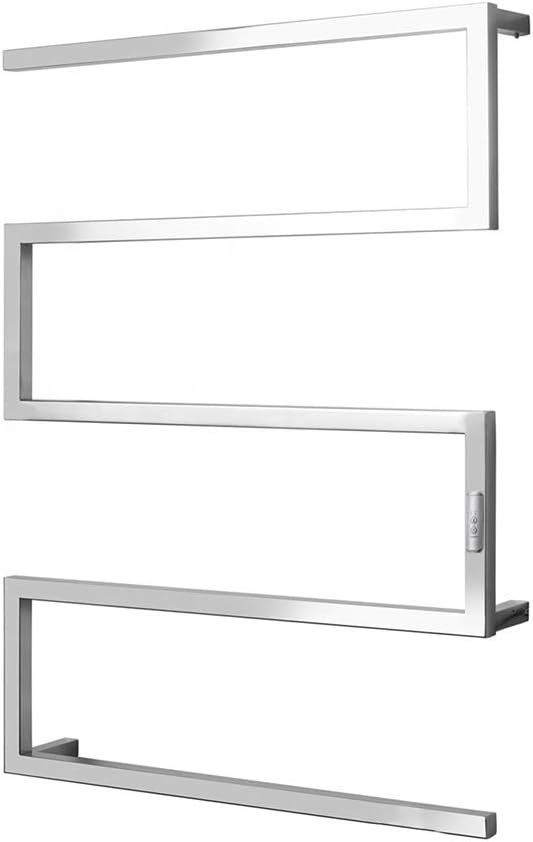 SMCJZ Modern Design Towel Warmer, Electric Heated Towel Rack with 2/4H Timer, Stainless Steel Towel Rail Wall Mounted Waterproof Towel Heater, Sliver,Hardwired