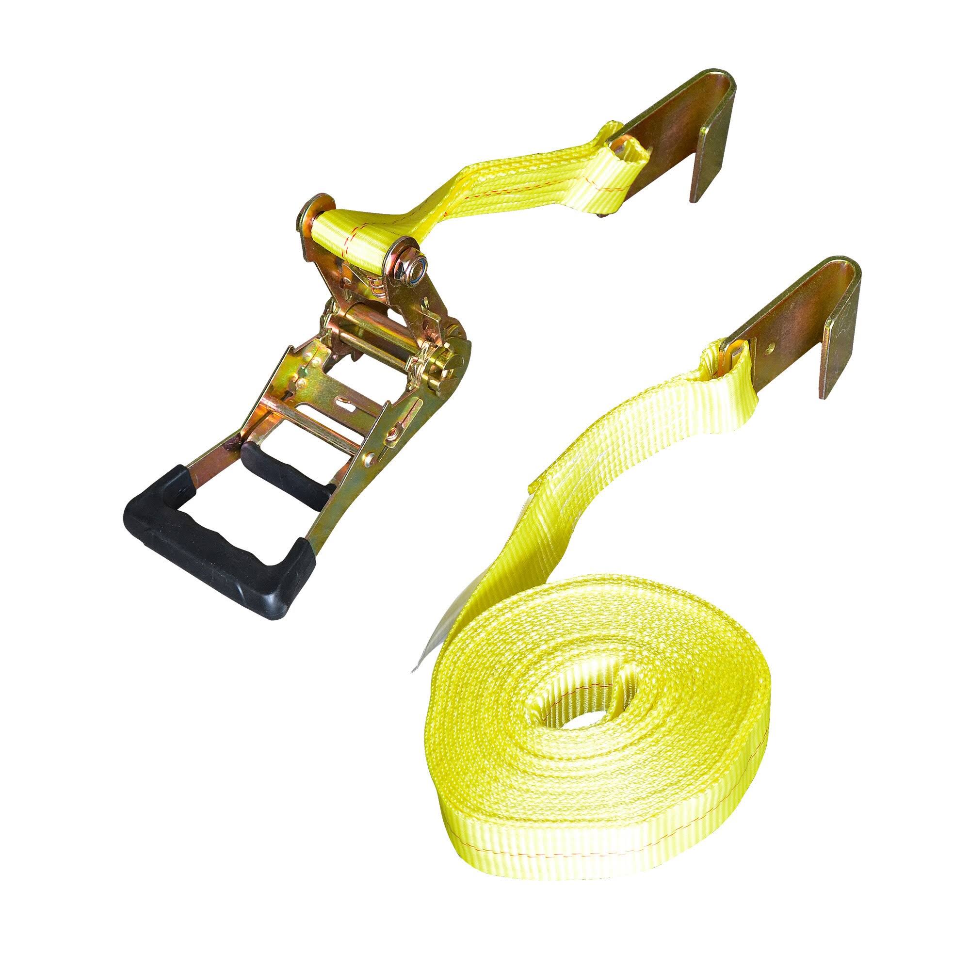 Max Load 4 Pack 2in x 27ft Flat Hook Ratchet Tie Downs, Multicolor