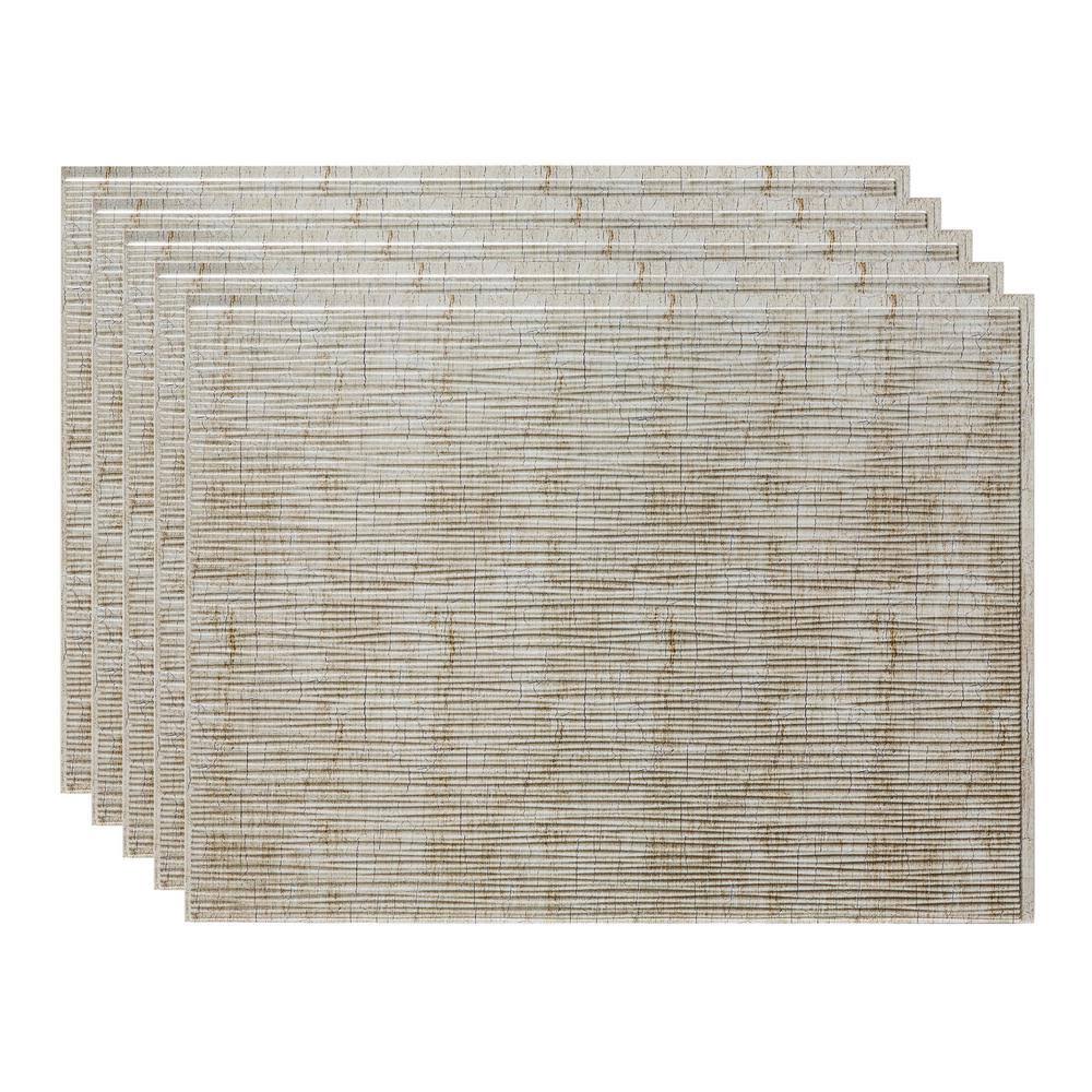 Fasade 18in x 24in Ripple Vintage Metal Backsplash Panel (5 Pack)