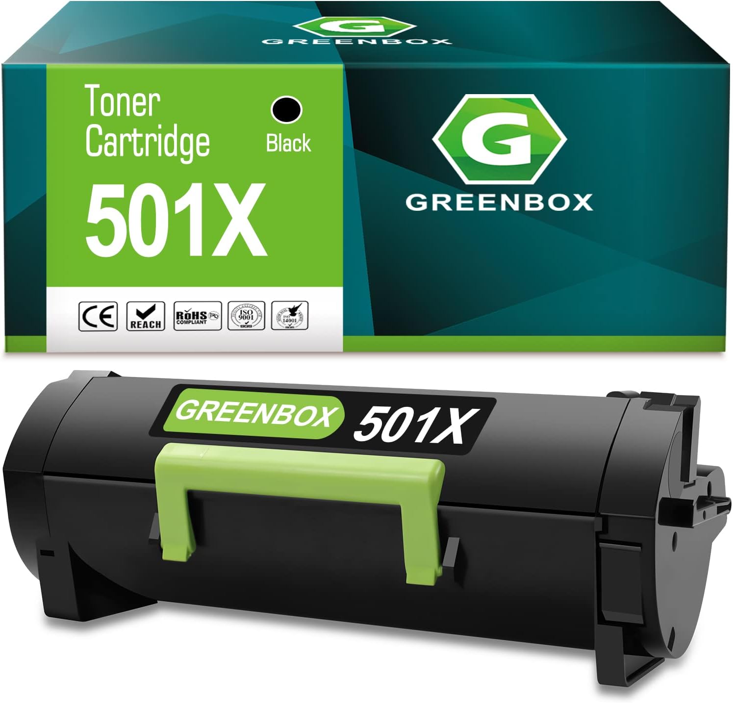 GREENBOX Remanufactured Toner Cartridge Replacement for Lexmark 50F1X00 501X for MS510dn MS610 MS510 MS410 MS415 MS610de MS610dn Printer (1 Black)