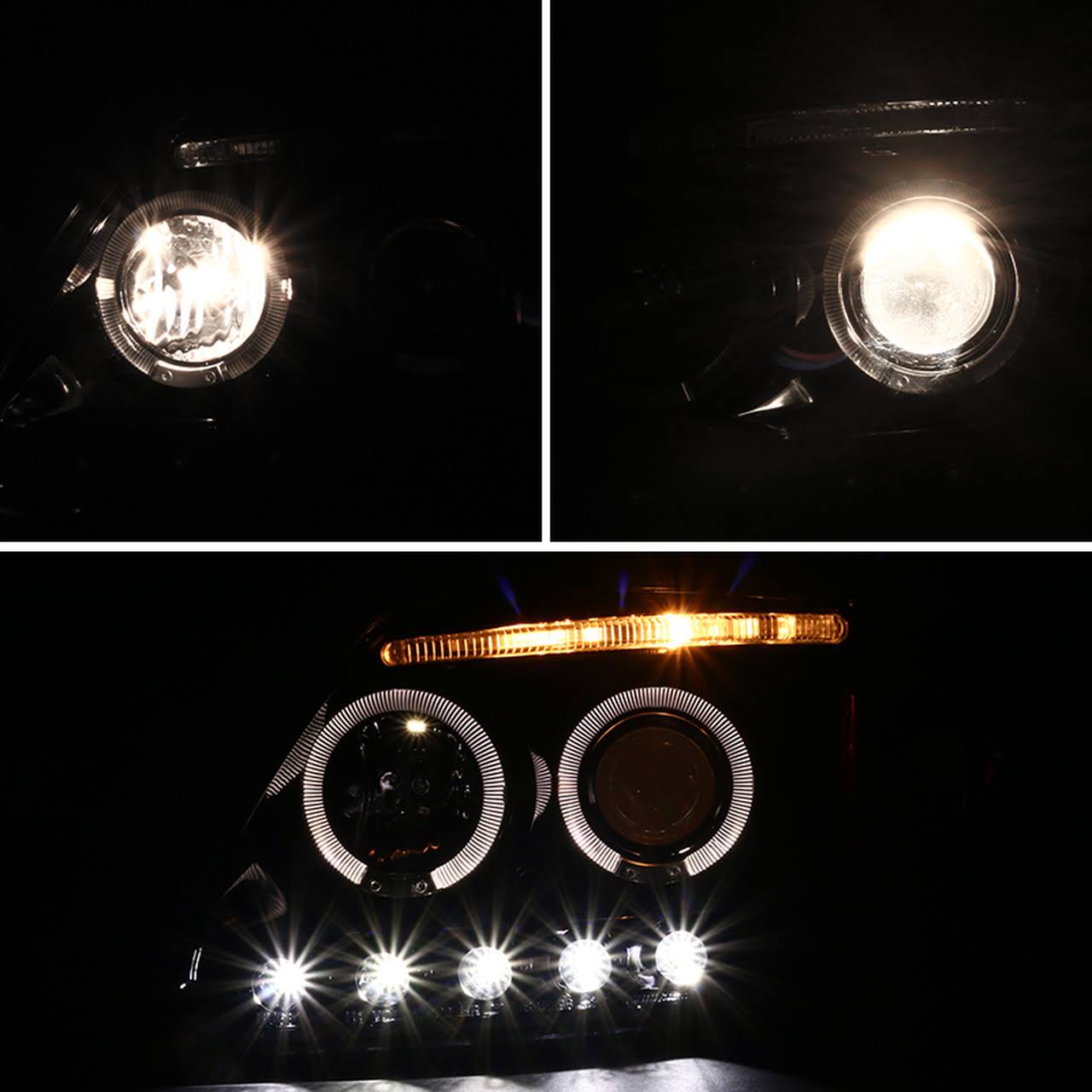Spec-D Tuning Projector Headlights- Glossy Black 97-03 Ford F150