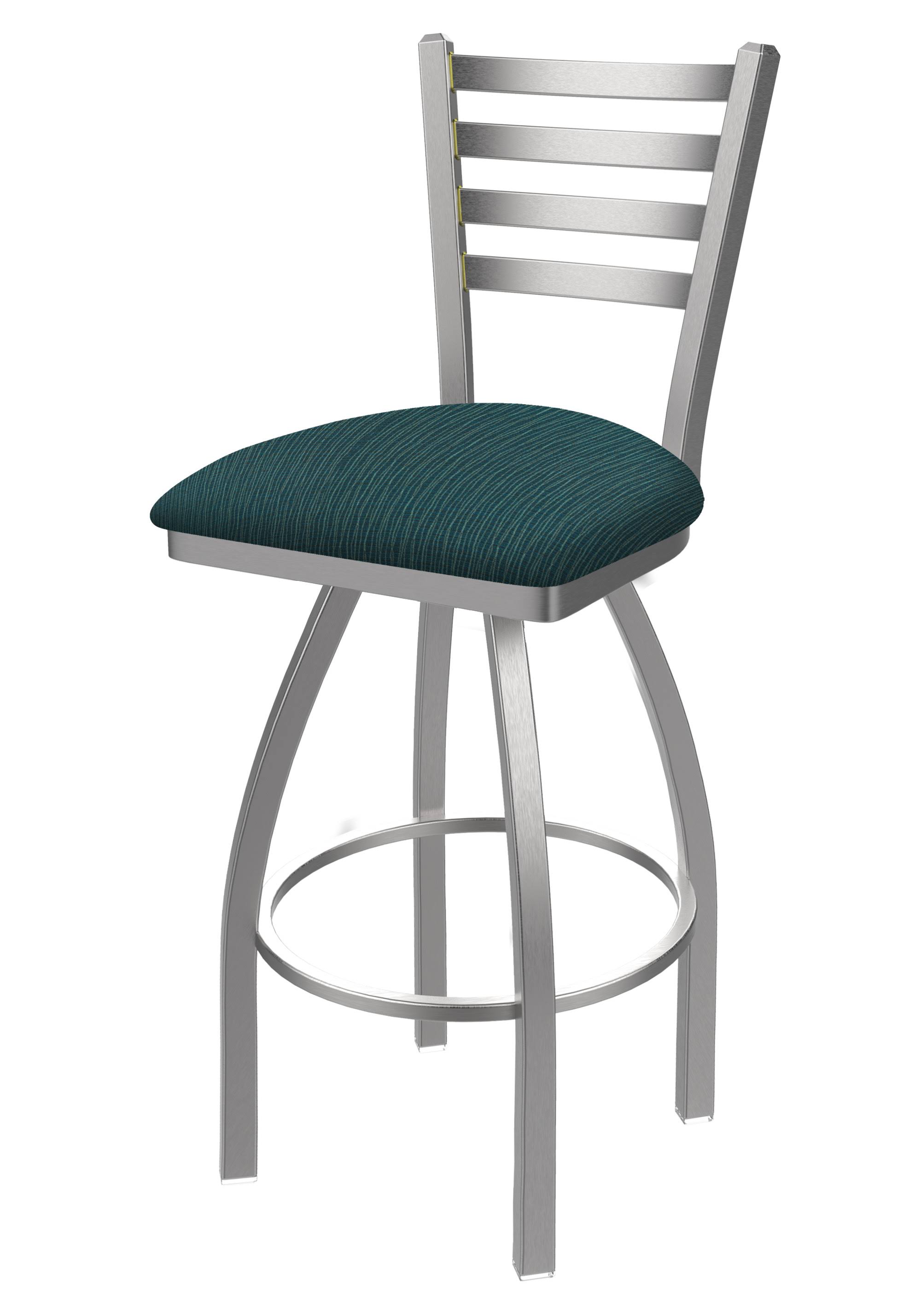 Holland Bar Stool 410 Jackie 25x22 Swivel Counter Stool with Stainless Finish and Graph Tidal Seat