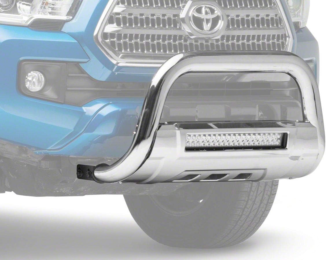 Barricade 3.50-Inch Bull Bar with Skid Plate and 20-Inch Dual Row LED Light Bar; Stainless Steel Compatible with 16-22 Tacoma