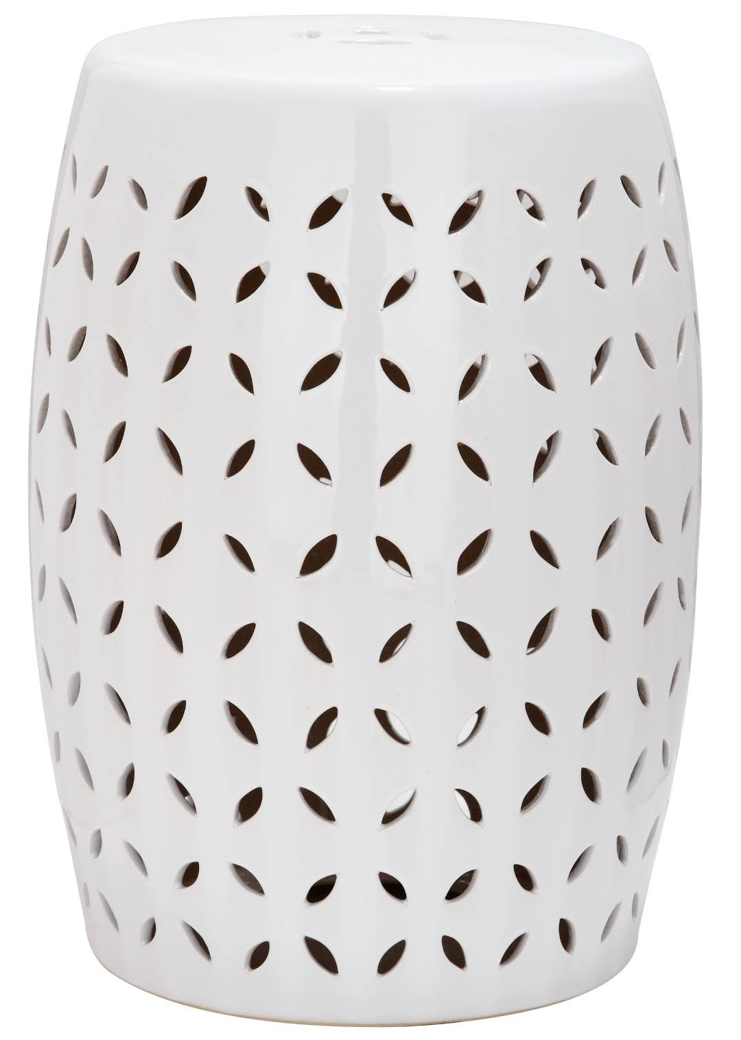 Safavieh Lattice Petal Garden Stool White EAC4509A