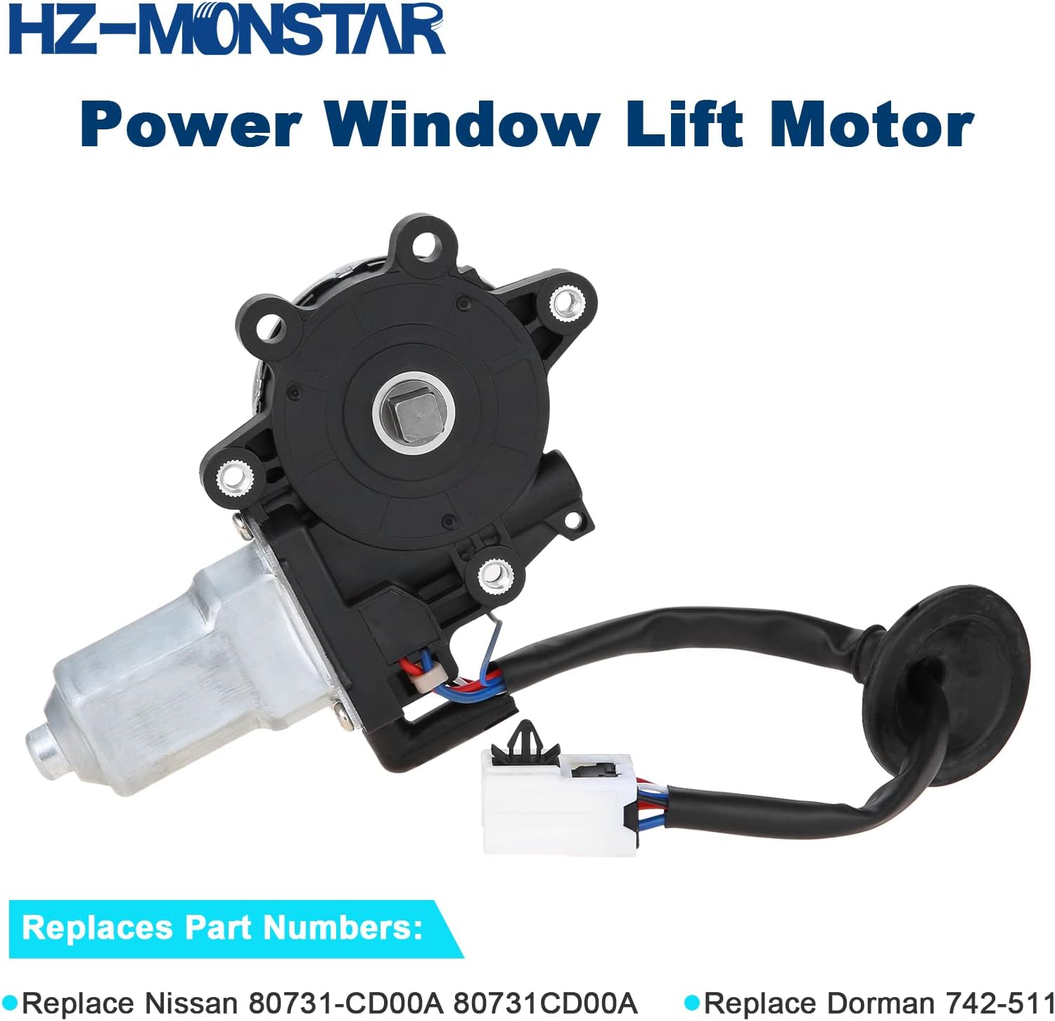 350Z Front Left Driver Side Window Lift Motor Compatible with 2003-2009 Nissan 350Z, 2003-2007 Infiniti G35 2 Door Coupe, Replace 742-511 80731-CD00A 80731CD00A