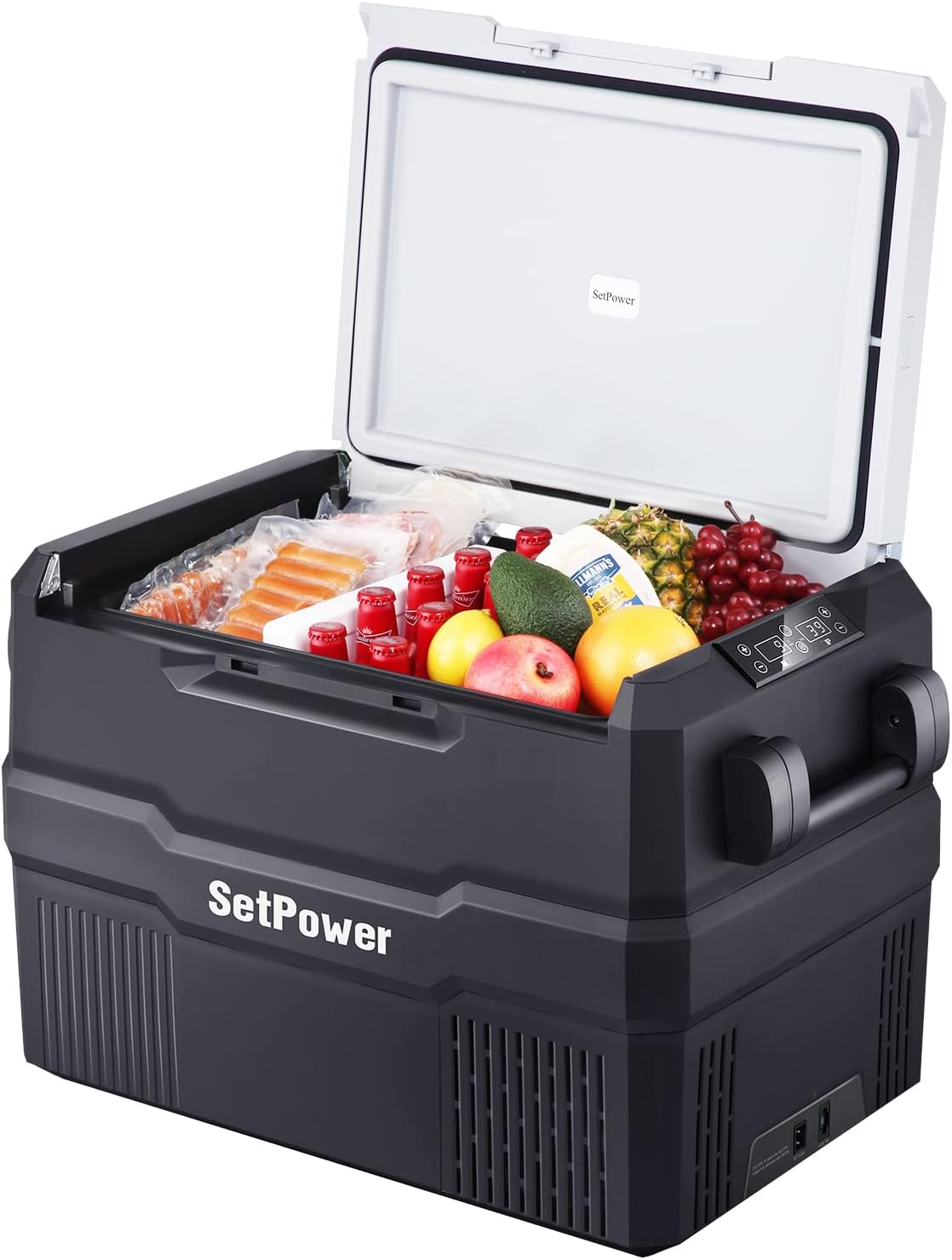 SetPower RV45D Portable Fridge Freezer, 12 Volt Refrigerator for Car & Home Use, Car Refrigerator, Portable Fridge Portable Freezer Flexible Dual Zone Design, Ideal for Outdoor Living, 0℉-50℉, 12/24V DC and 110-240V AC