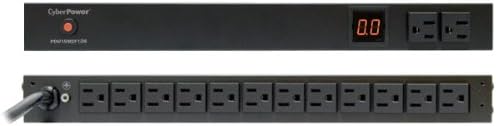 CyberPower PDU15M2F12R Metered PDU, 100-125V/15A, 14 Outlets, 1U Rackmount