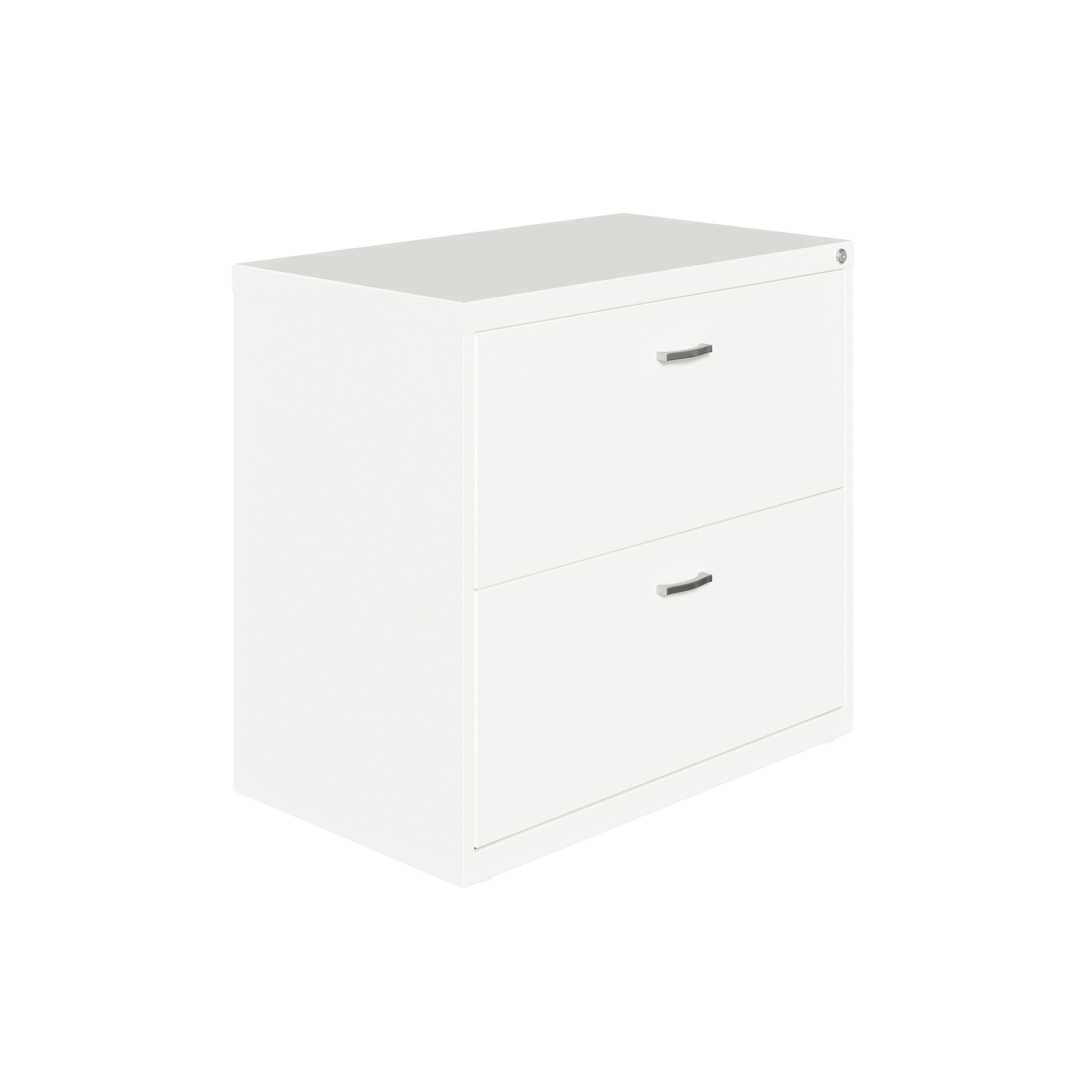 Space Solutions 2 Drawer 30in Arc Pull Lateral File Cabinet White