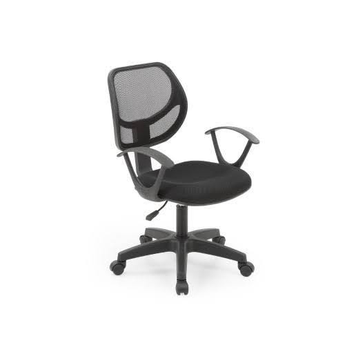 Hodedah Mesh, Mid-Back, Adjustable Height, Swiveling Task Chair, Black