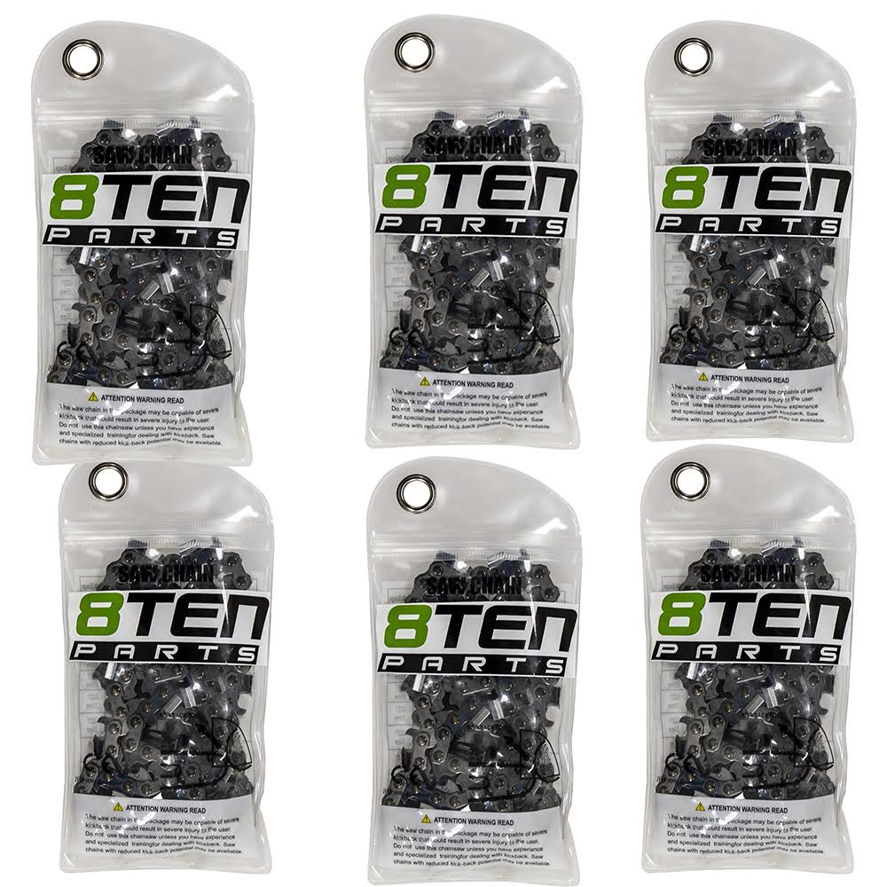 8TEN Chainsaw Chain Husqvarna 285 455 460 Rancher 16 inch .050 3/8 60DL 6 Pack