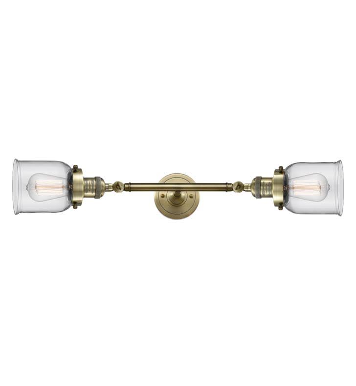 Innovations Lighting Small Bell 2 Light Bath Vanity Light 208L AC G52 (Antique Copper)