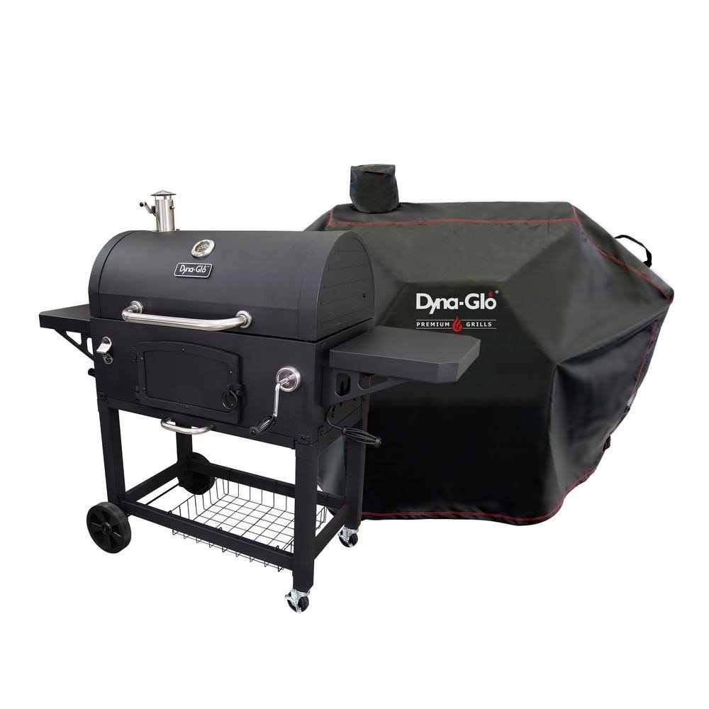 Dyna-Glo Heavy-Duty Extra-Large Charcoal Grill in Black with Cover