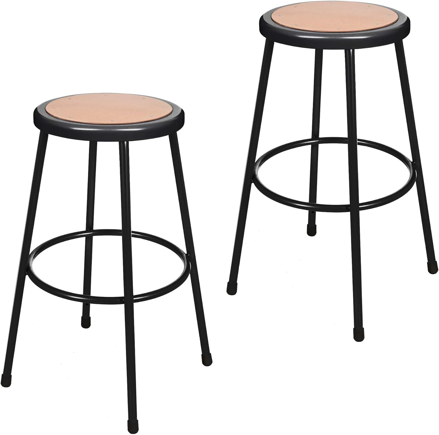 (2 Pack) OEF Furnishings Black Shop Stool, 18” Pack of 2