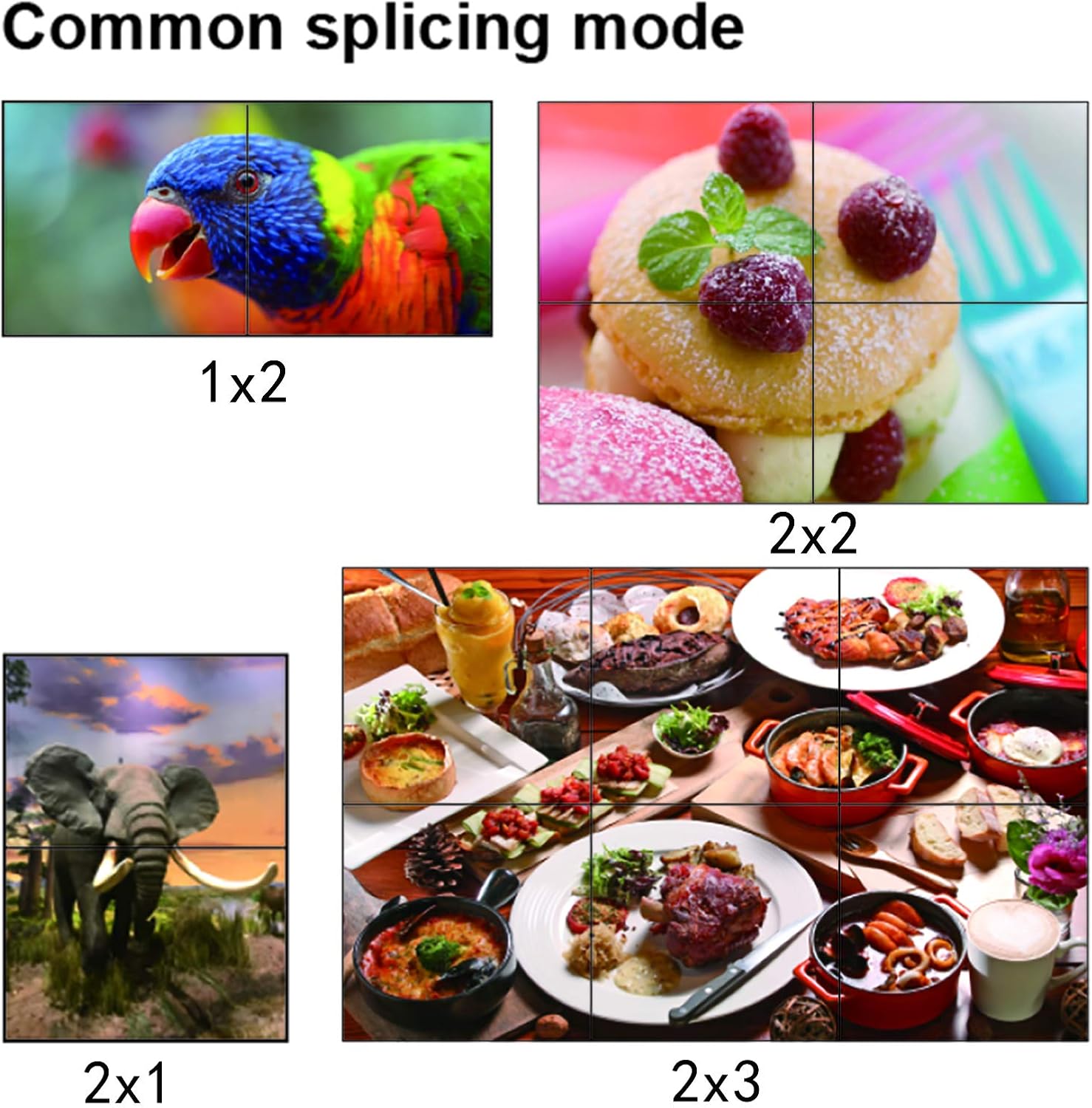 DEFACE Video Wall Controller & Player 2x3 4K 3840x2160@30Hz Processor HDMI 1.4 HDCP 1.4 Support 1x2,2x1,2x2,2x3 with 1 HDMI Input 6 HDMI Output