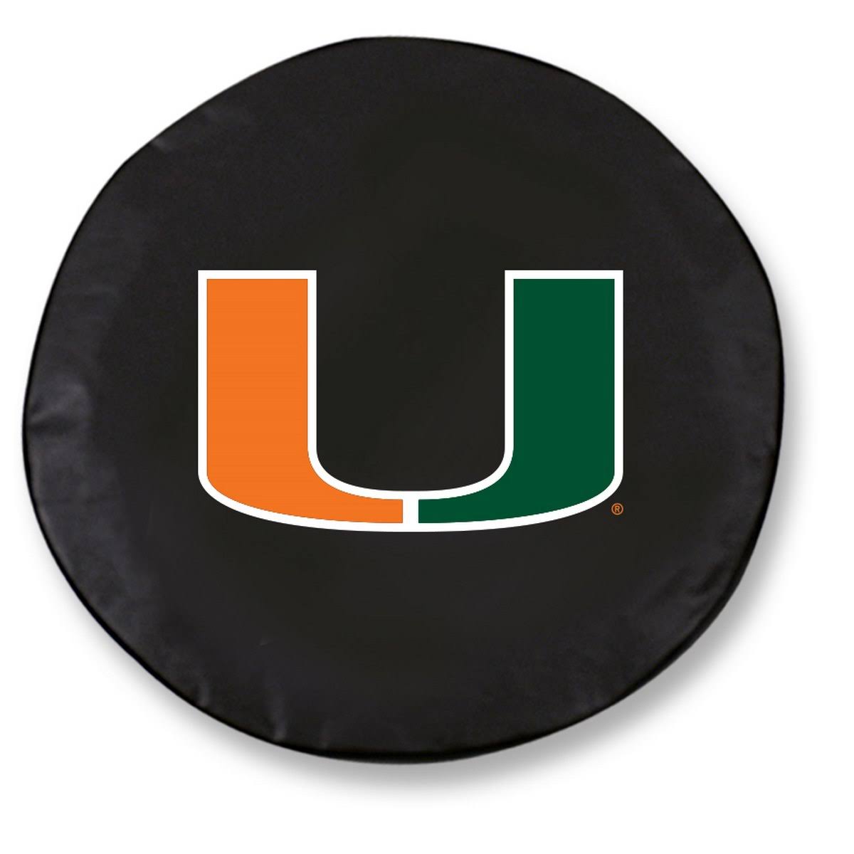 Miami Hurricanes HBS Black Vinyl Fitted Spare Car Tire Cover (37x22 x 12.5x22)