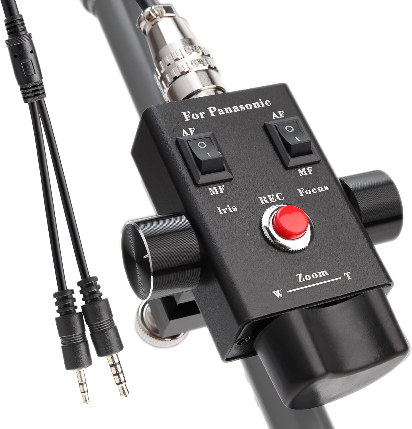 KOERTACOO Camcorder Zoom Controller, Remote Control Zoom, Iris, and Focus Control + 2.5mm and 3.5mm Jack Cable for Panasonic HC-X1 HC-PV100 AG-UX90 AG-UX180 HC-X1000 AG-AC30 AG-AC90 AU-EVA1 Camera. Pack of 2