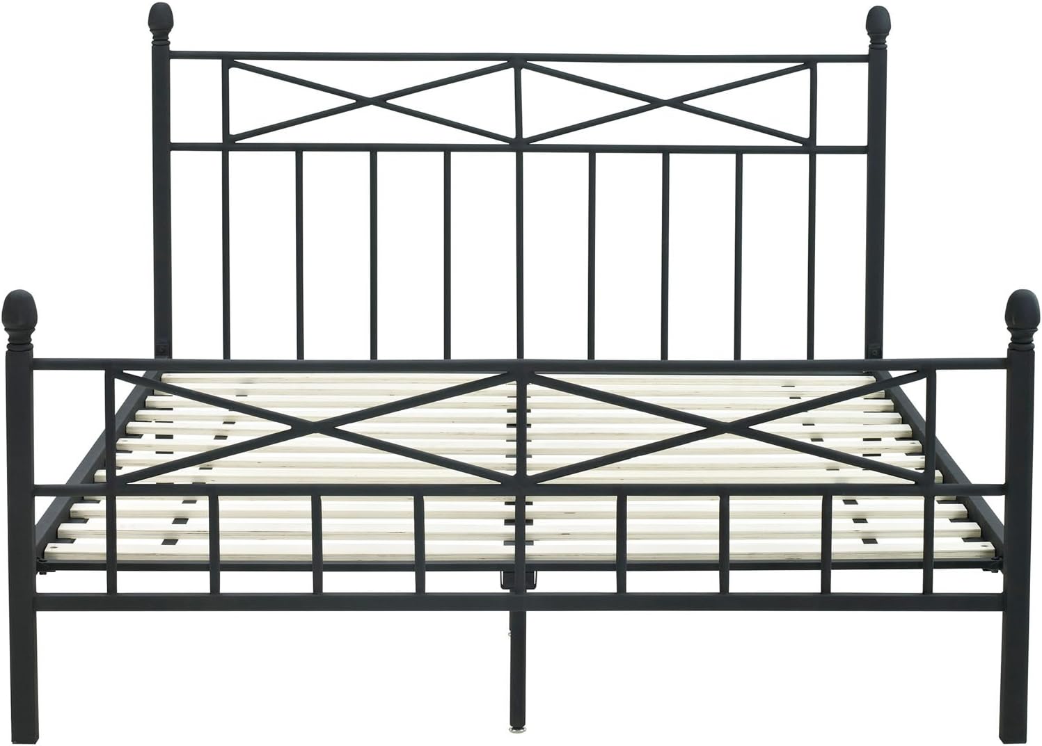 Hanover Mattress Uptown, Twin Metal Platform Bed Frame, Black