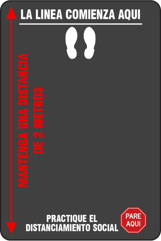 Notrax Line Starts Here Safety Message Mat 3/8x22 Thick 4& x 6& Black