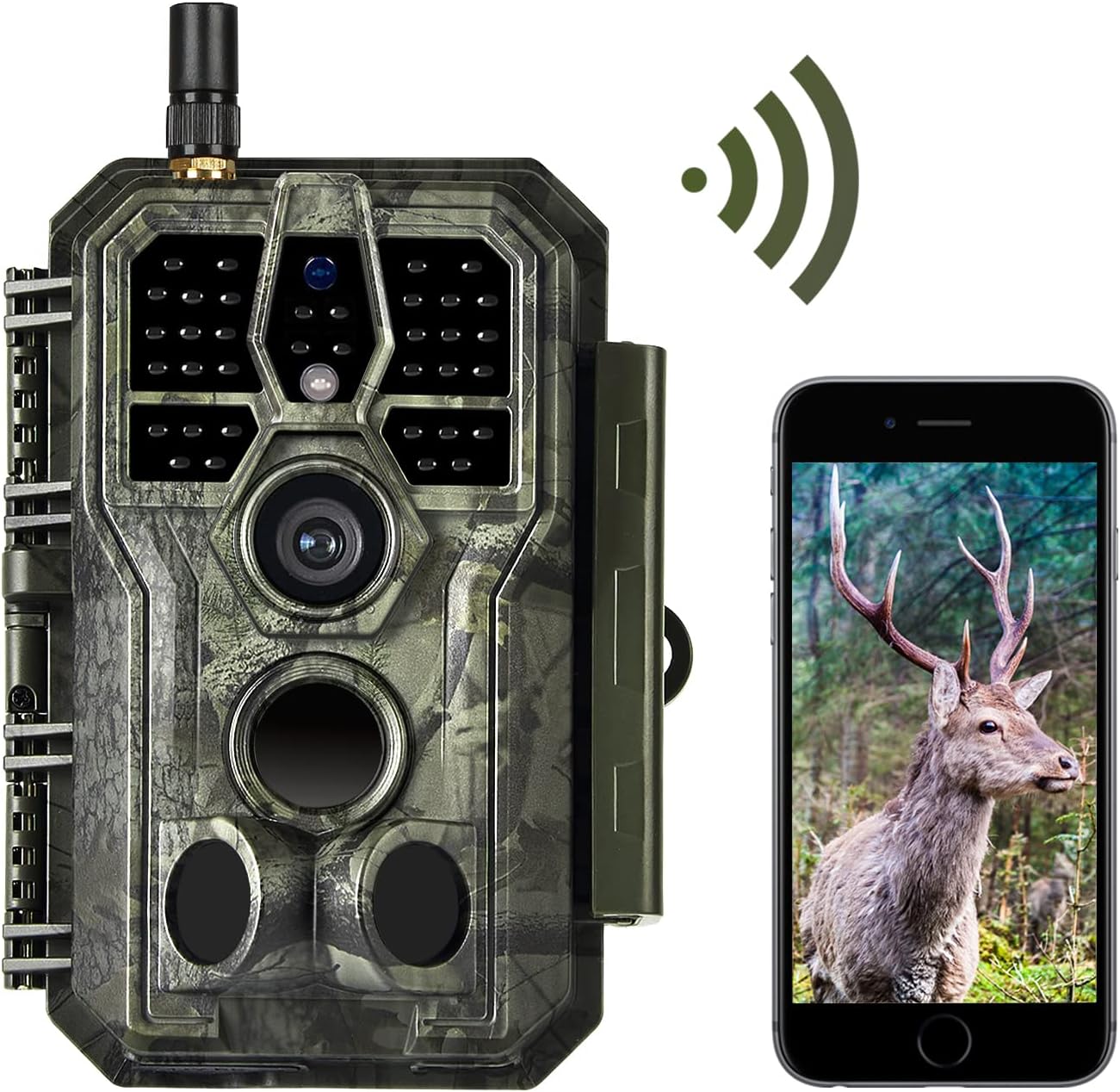 BlazeVideo WiFi Deer Camera Trail Game Cam 32MP 1296P APP Control with Night Vision Time Lapse Waterproof Motion Activated Photo & Video Model for Wildlife Scouting Hunting & Home or Backyard Security