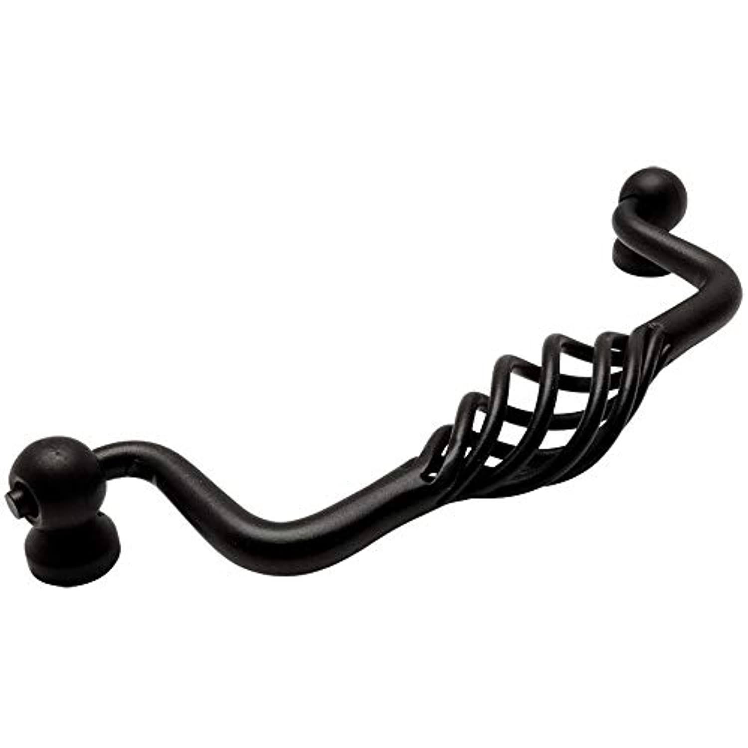 Cosmas 9993-128fb Flat Black Birdcage Cabinet Hardware Handle Pull - 5 inch (128mm) Hole Centers - 10 Pack