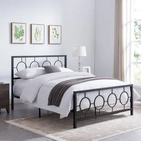 Wrought Studio Heritage Queen Panel Bed, Black