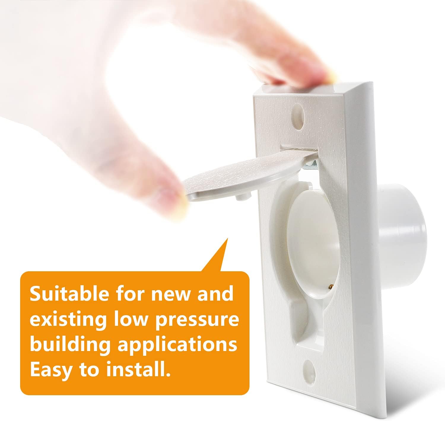 Standard Central Vacuum Inlet Valve Plate White for Beam Central Vac Designed to Fit Standard Round Door - 2 Pack