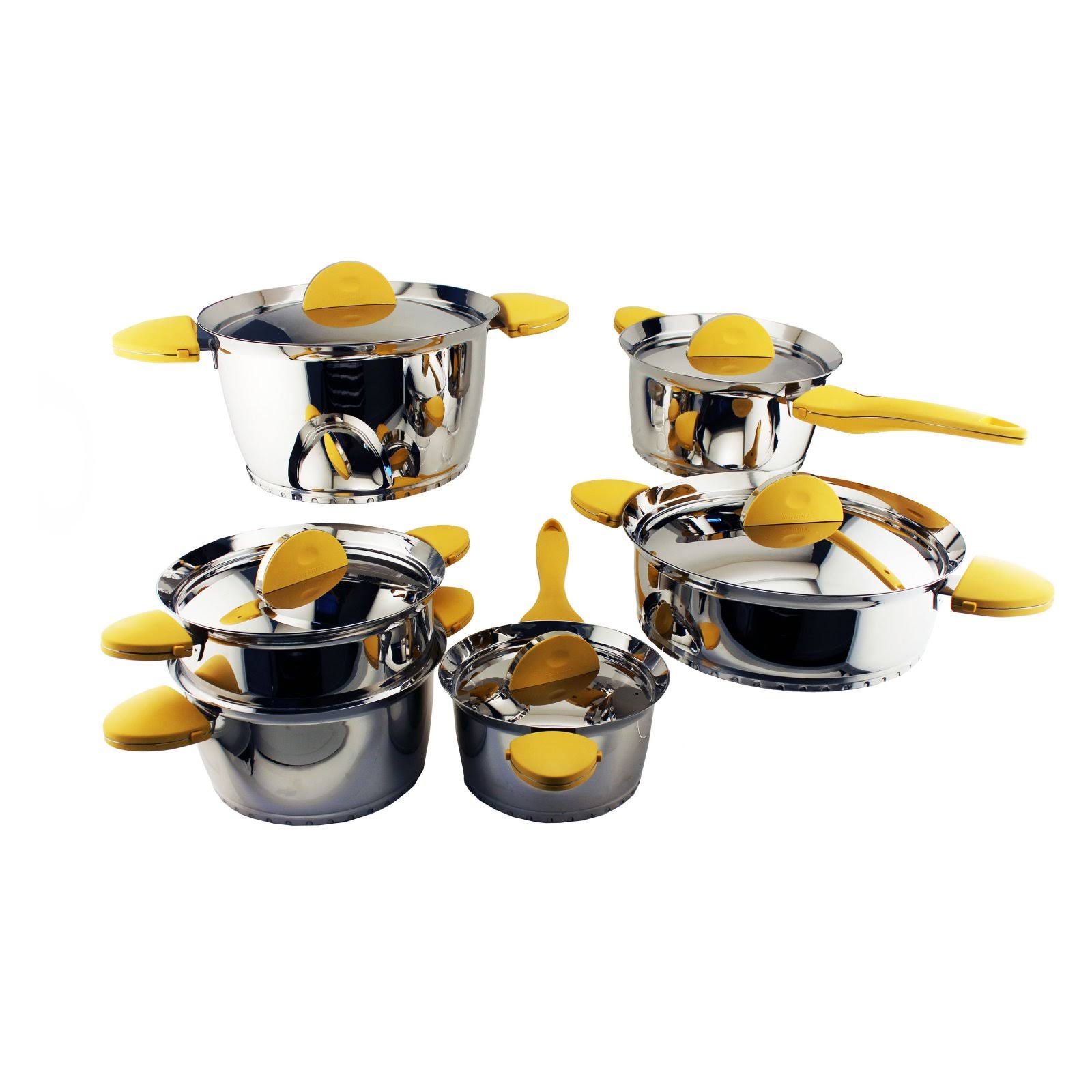 BergHOFF Stacca 11-Piece Cookware Set, Yellow