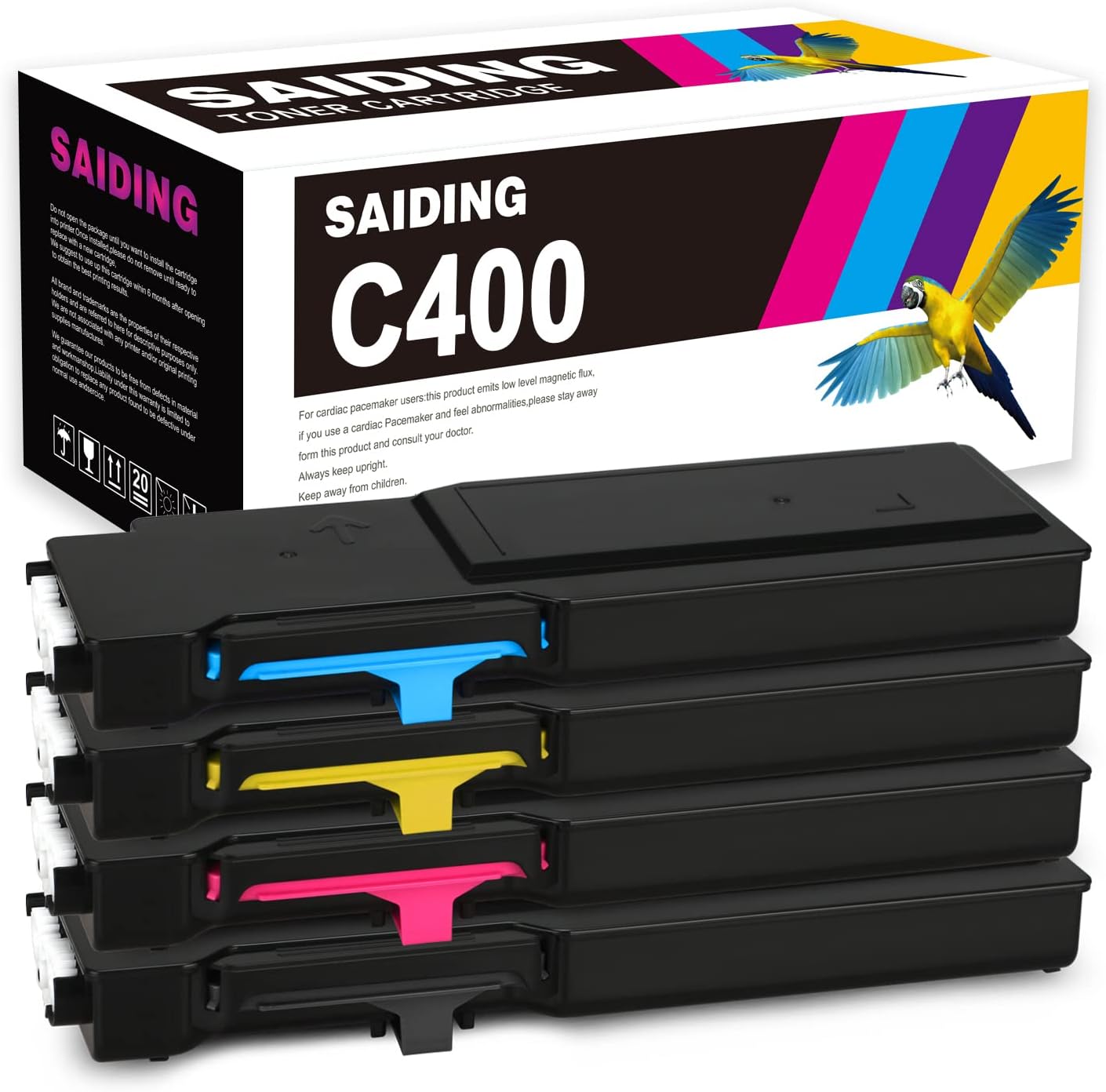 SAIDING Remanufactured Toner Cartridge Compatible for Xerox C400 C405 106R03512 106R03513 106R03514 106R03515 to use with VersaLink C400 C400DN C405 C405DN Printer (4 Pack) Pack of 2