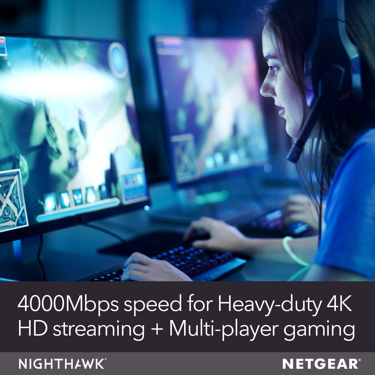 NETGEAR Nighthawk X6S Smart Wi-Fi Router (R8000P) - AC4000 Tri-band Wireless Speed (Up to 4000 Mbps) | Up to 3500 Sq Ft Coverage & 55 Devices | 4 x 1G Ethernet and 2 USB Ports