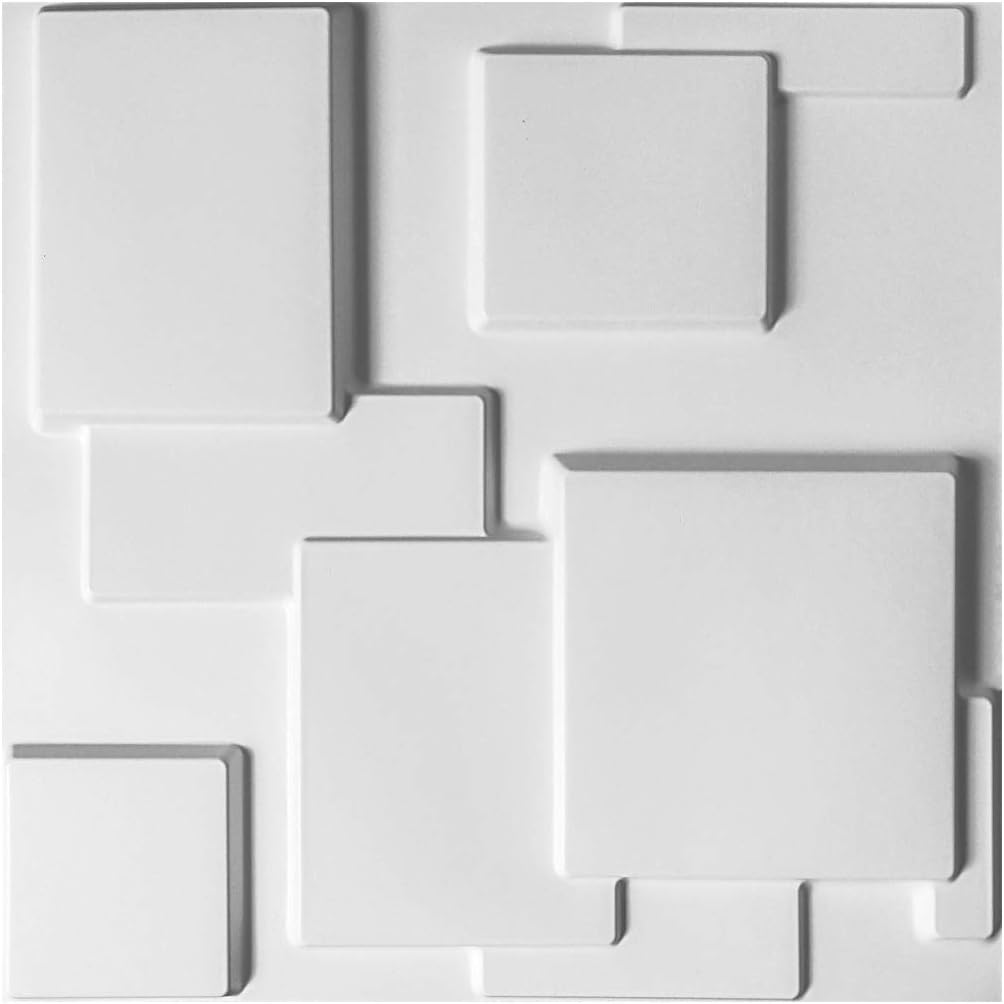 Art3d Decorative Tiles 3D Wall Panels for Modern Wall Decor, White, 12 Panels 32 Sq Ft Pack of 2