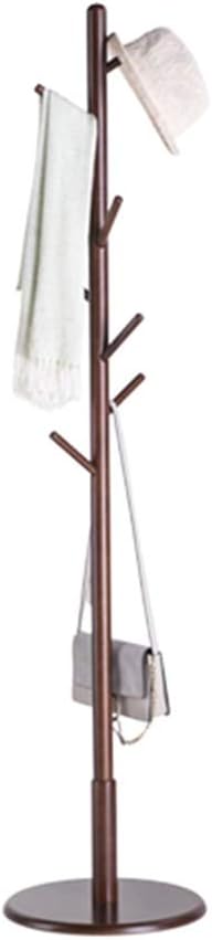 COAT RACK Solid Wood Tree Vertical Misalignment Hook Household Single Pole Hanger (Color : Brass)