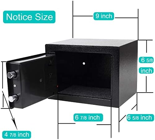 Strong and Safe Hotel Safes - The mini safe box is made of reinforced solid steel wall construction Pack of 2