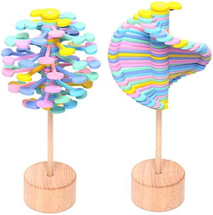 Wooden Office Home Toys Stress Relief Toy - Display Stand Holder Decoration for Desk Top - Manipulable Playable Display Art Accessory Office Fidget Gadget Gift for Christmas,Father