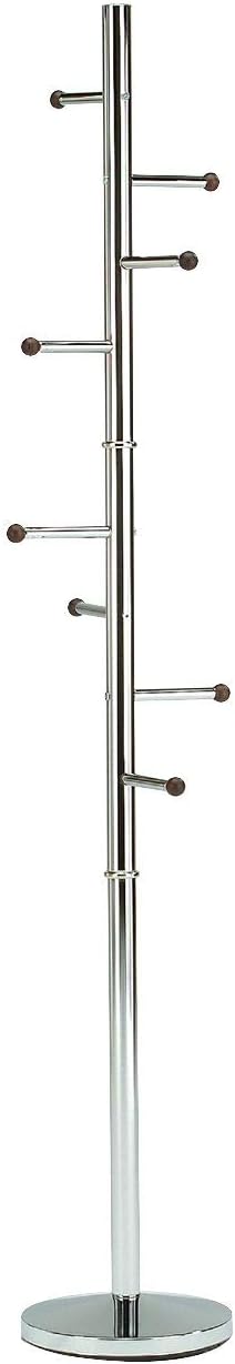 Pilaster Designs Pevensey 8-Hook Transitional Metal Coat and Hat Rack in Chrome Pack of 2