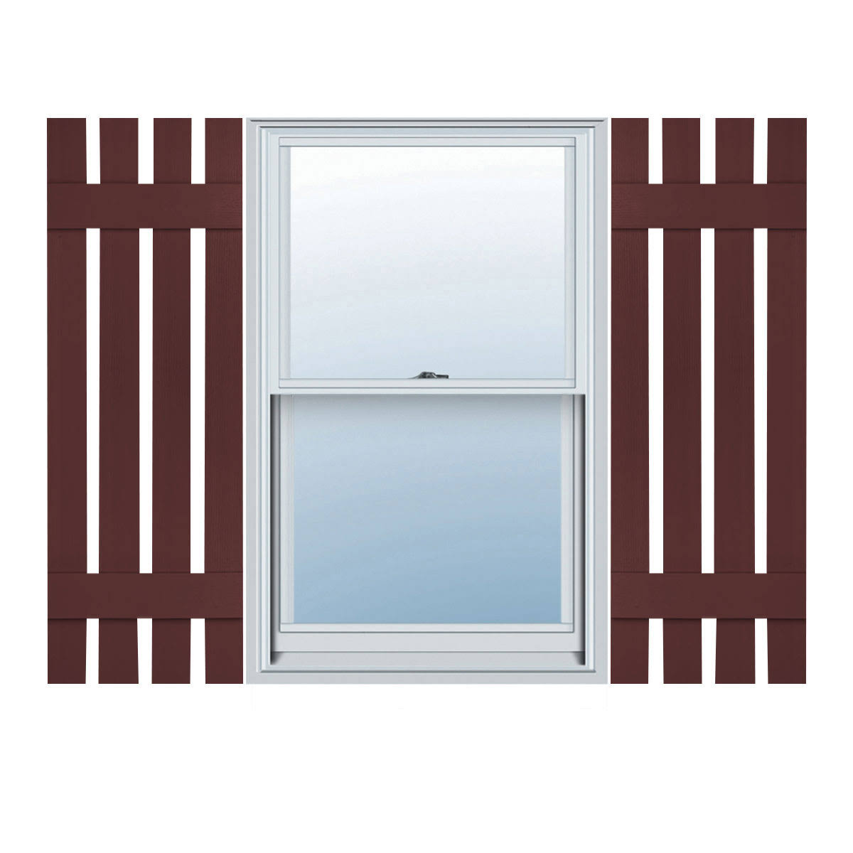 16 1/4 inchw x 27 inchh Lifetime Vinyl, Custom Four Board Spaced (2 Batten), Board-n-Batten Shutters, w/Shutter-Loks (Per Pair),