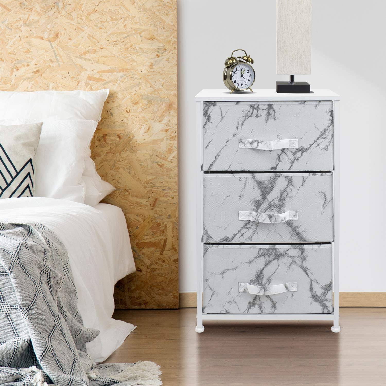 Sorbus Nightstand with 3 Drawers - Bedside Furniture u0026 Accent End Table Storage Tower for Home, Bedroom Accessories, Office,