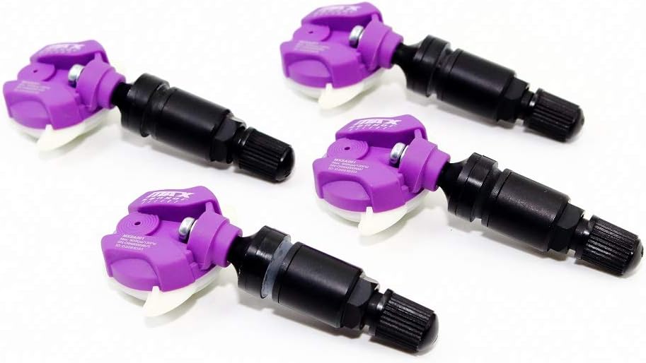 Veritek Performance Set of 4 MAX MXSA001 433mhz TPMS Tire Pressure Sensors for 2017-2019 Land Rover Range Rover HSE Sport Velar Replaces LR070840 w/Matte Black Aluminum Valve Stems