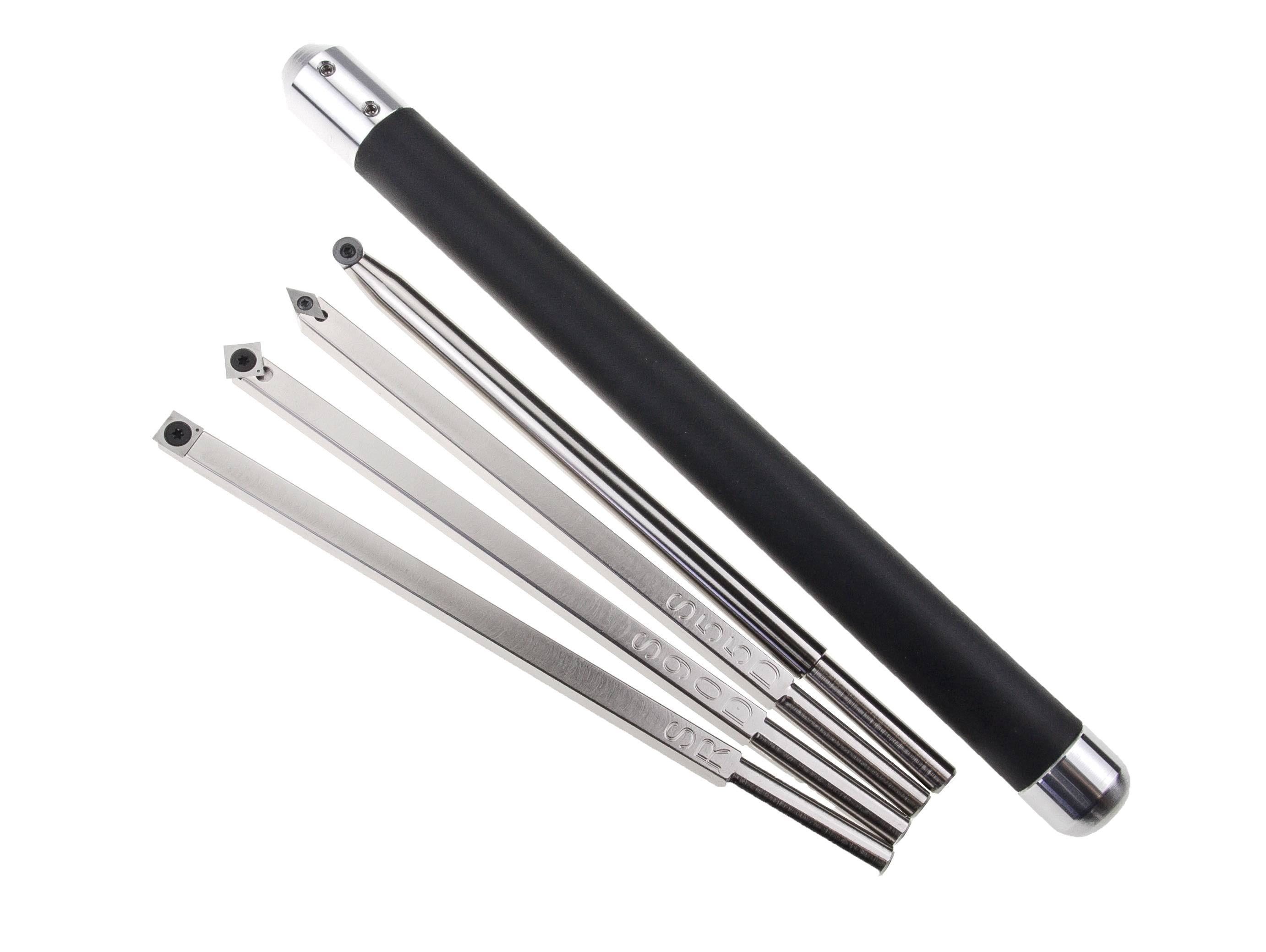 Package of 4 Simple Carbide Simple Wood Turning Tools with Interchangeable Lathe Tool Handle