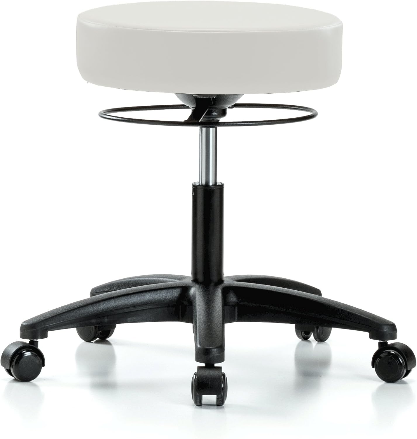 Perch Stella Rolling Height Adjustable Salon & Spa Stool for Carpet or Linoleum | Desk Height 18.5-24 Inches | 300-Pound Weight Capacity | 12 Year Warranty (Charcoal Vinyl)
