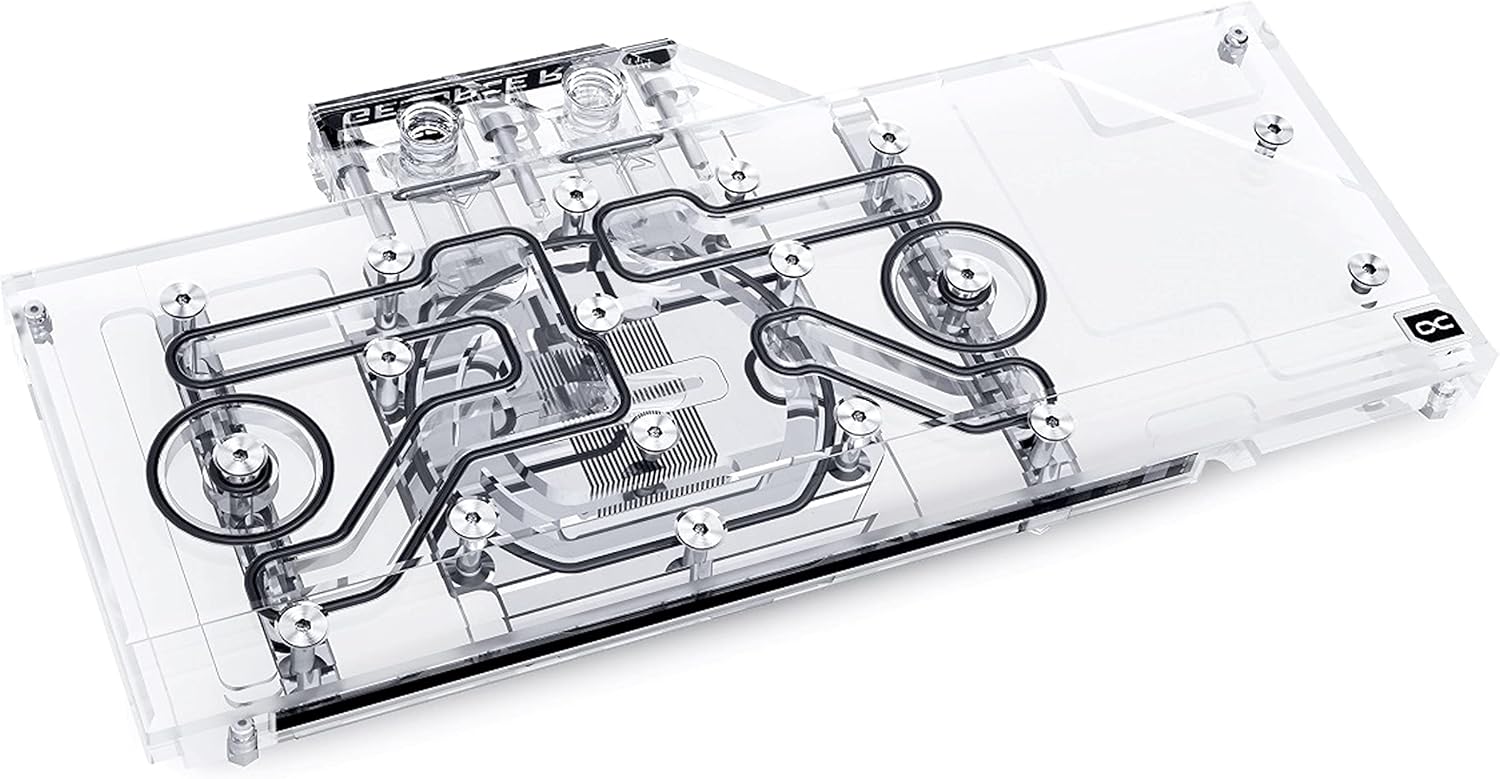 Alphacool Eisblock Aurora GPX-N GPU Water Block & Backplate, RTX 3080/3090 (XC3 Ultra Gaming), D-RGB, Nickel/Plexi