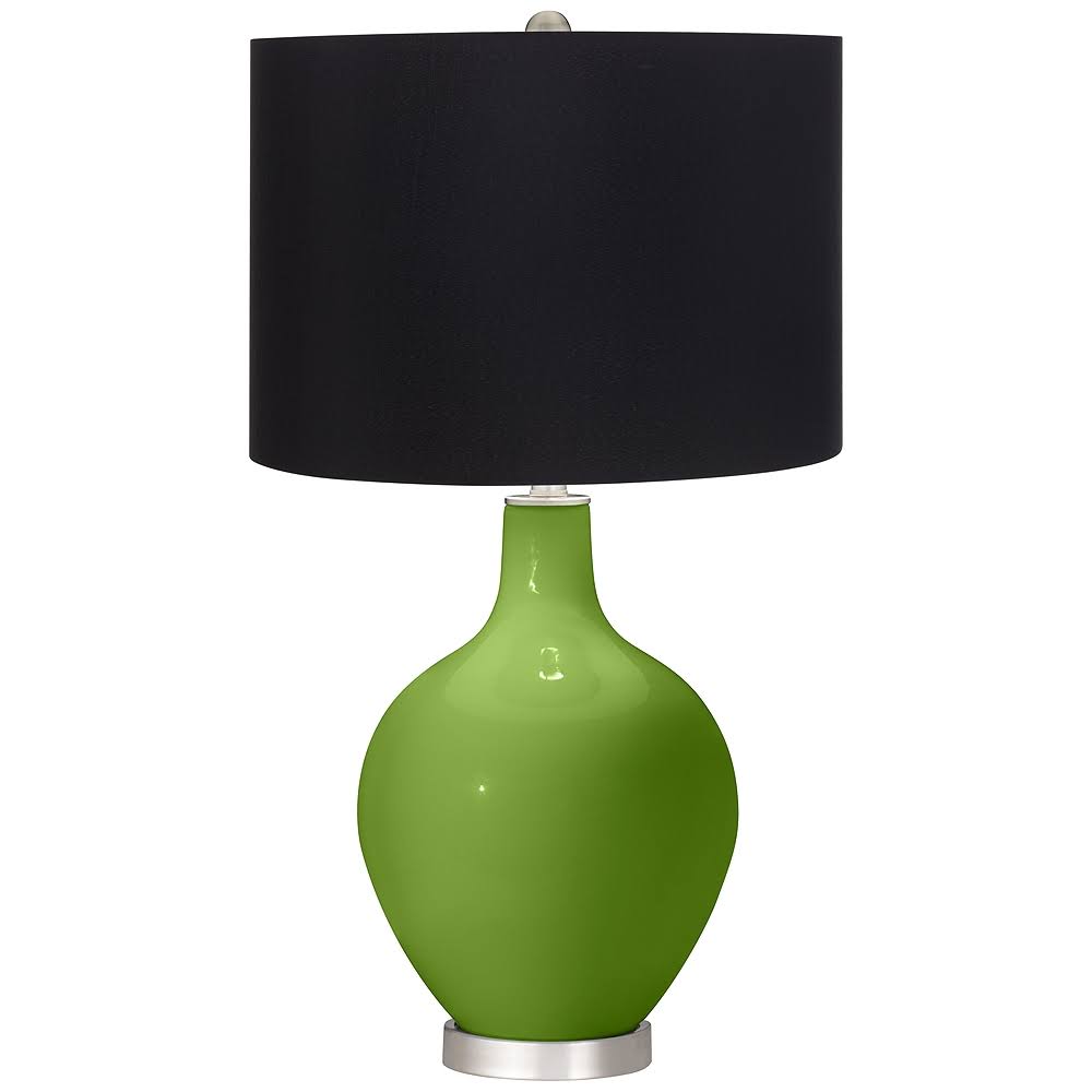 Color + Plus Gecko Ovo Table Lamp with Black Shade, Green
